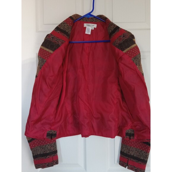 Coldwater Creek Women's Medium Tapestry Mixed Fabric Dinner Blazer Jacket - Picture 7 of 10